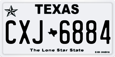 TX license plate CXJ6884