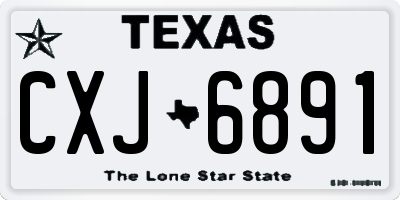 TX license plate CXJ6891