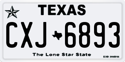 TX license plate CXJ6893