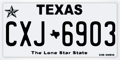 TX license plate CXJ6903