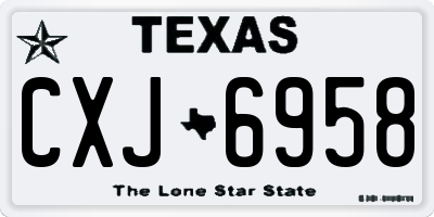 TX license plate CXJ6958