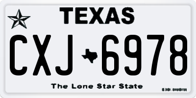 TX license plate CXJ6978