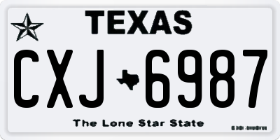TX license plate CXJ6987