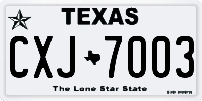 TX license plate CXJ7003