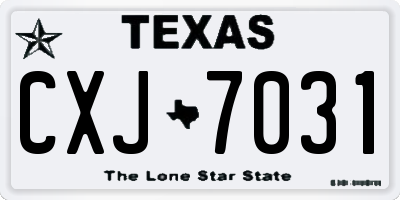TX license plate CXJ7031