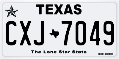 TX license plate CXJ7049