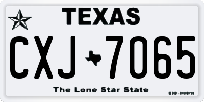 TX license plate CXJ7065