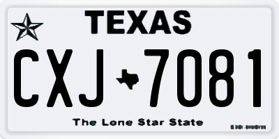 TX license plate CXJ7081