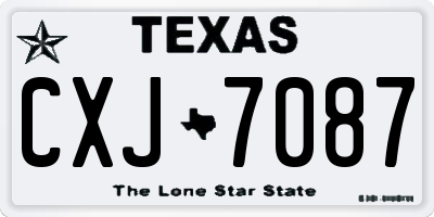 TX license plate CXJ7087