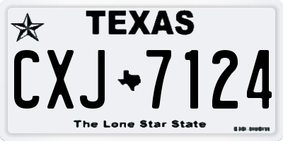 TX license plate CXJ7124