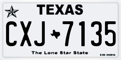 TX license plate CXJ7135