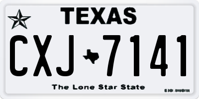 TX license plate CXJ7141