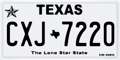 TX license plate CXJ7220