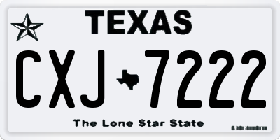 TX license plate CXJ7222