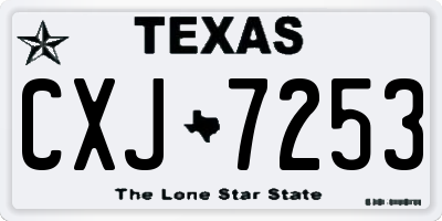 TX license plate CXJ7253