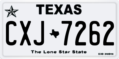 TX license plate CXJ7262