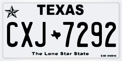 TX license plate CXJ7292