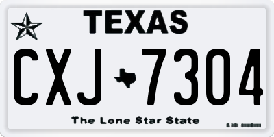 TX license plate CXJ7304