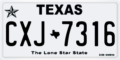 TX license plate CXJ7316
