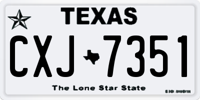 TX license plate CXJ7351