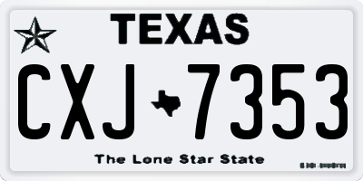 TX license plate CXJ7353