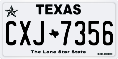 TX license plate CXJ7356