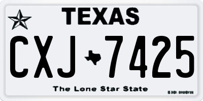 TX license plate CXJ7425
