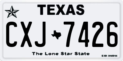 TX license plate CXJ7426