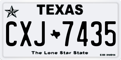 TX license plate CXJ7435