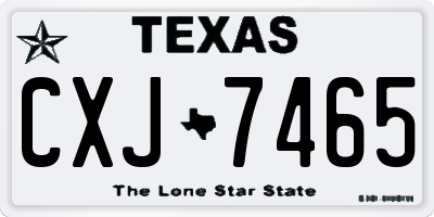 TX license plate CXJ7465