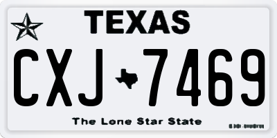 TX license plate CXJ7469
