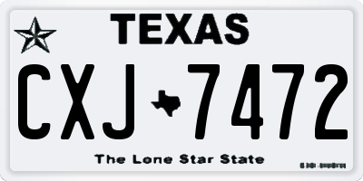 TX license plate CXJ7472