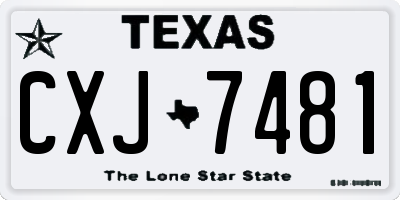 TX license plate CXJ7481