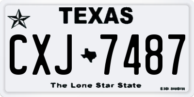 TX license plate CXJ7487