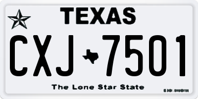 TX license plate CXJ7501