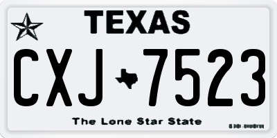 TX license plate CXJ7523