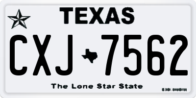 TX license plate CXJ7562