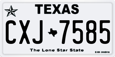 TX license plate CXJ7585