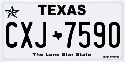 TX license plate CXJ7590