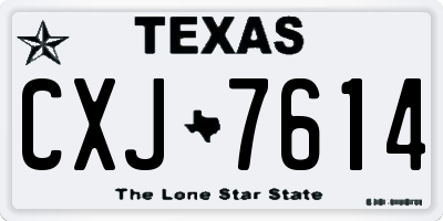 TX license plate CXJ7614