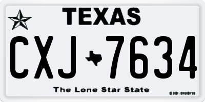 TX license plate CXJ7634