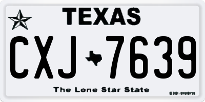 TX license plate CXJ7639