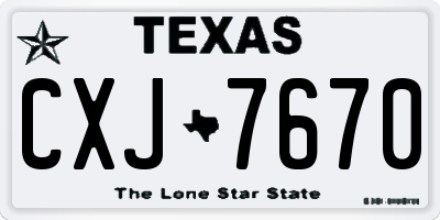 TX license plate CXJ7670