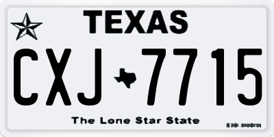 TX license plate CXJ7715