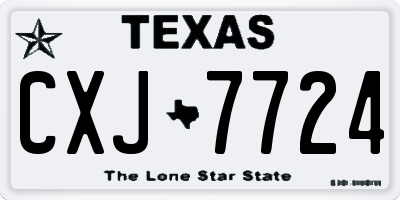 TX license plate CXJ7724