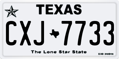 TX license plate CXJ7733