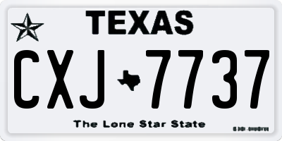 TX license plate CXJ7737