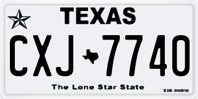 TX license plate CXJ7740