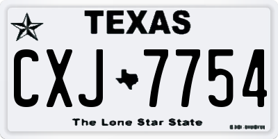 TX license plate CXJ7754