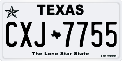 TX license plate CXJ7755